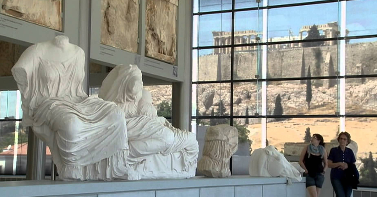 Parthenon viewed from Acropolis Museum