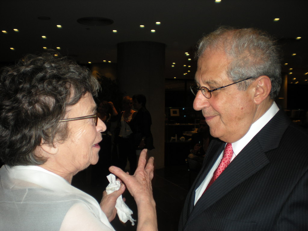 Eleni Cubitt with Professor Pandermalis