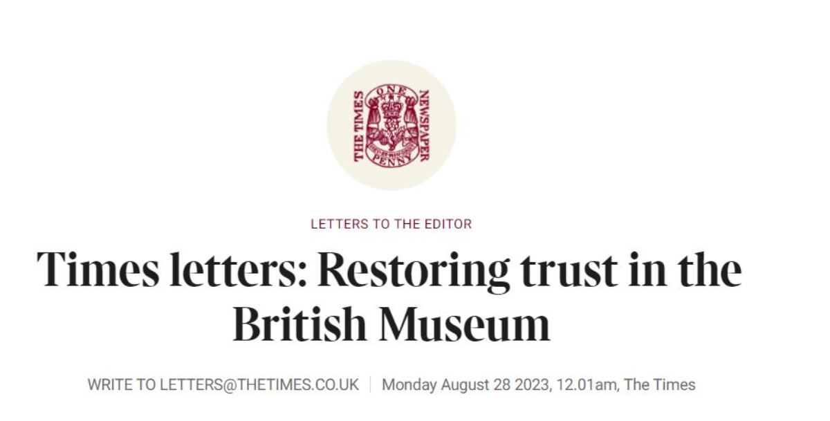 Times, letters, Monday 28 August 2023