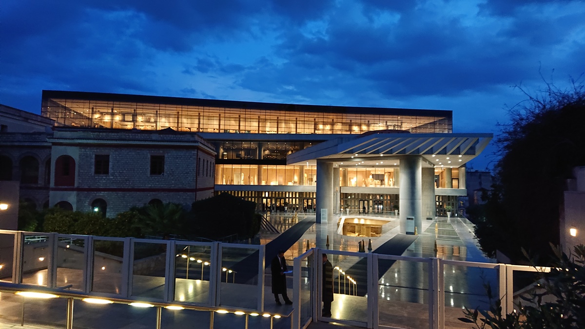 acropolis museum at night